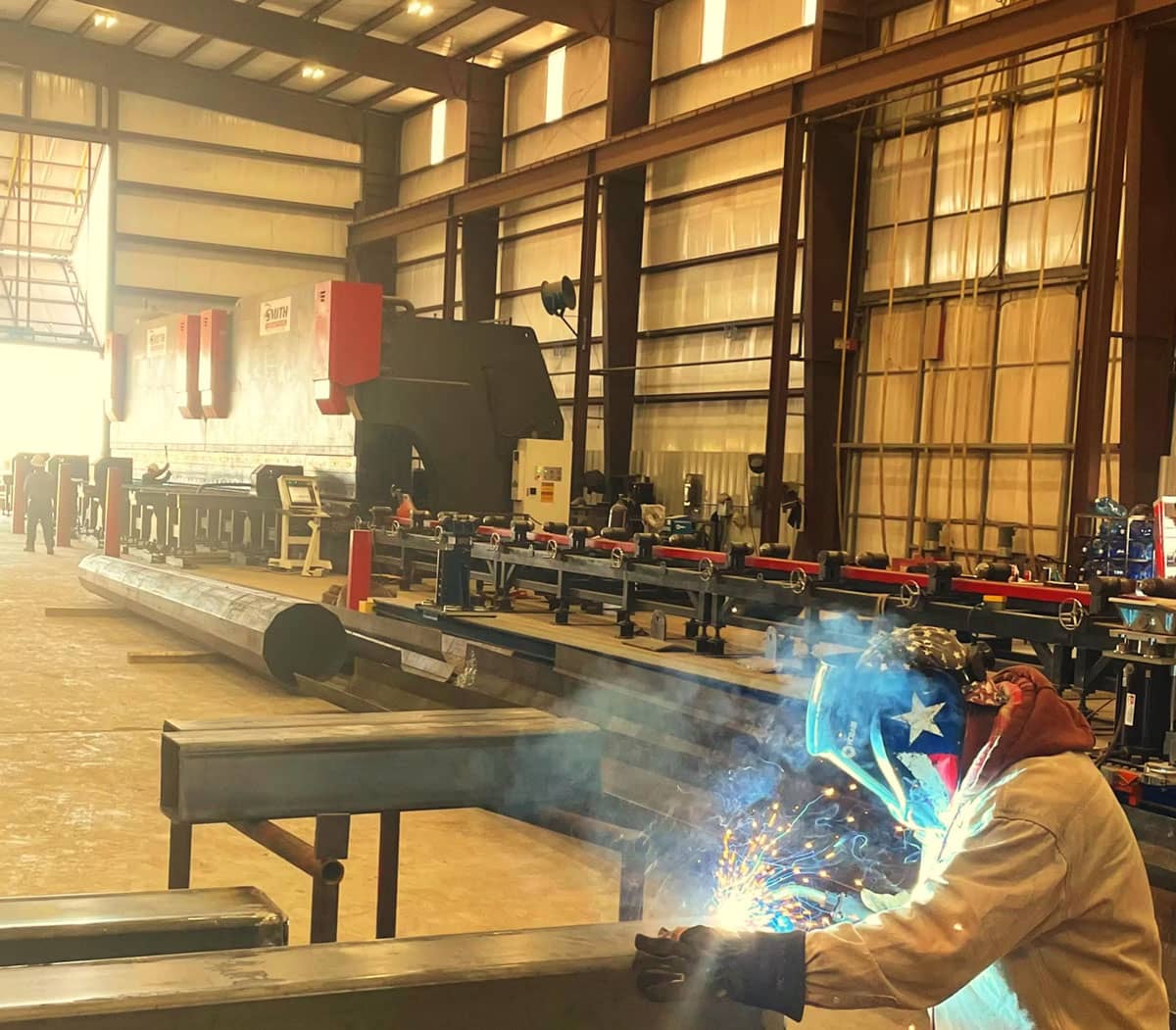 A welder working